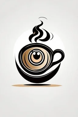 Logo combining the eye symbol with the coffee cup symbol