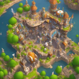 architecture concept in dofus，vertical view