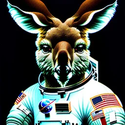 A kangaroo as an astronaut