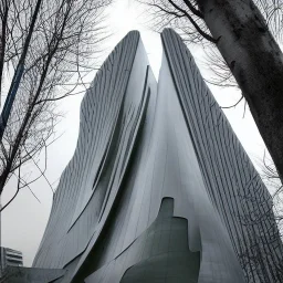 tree eyed batman structured in the style of the architect Zaha Hadid