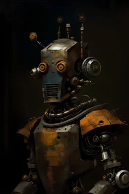 retrato de un robot estilo rembrand