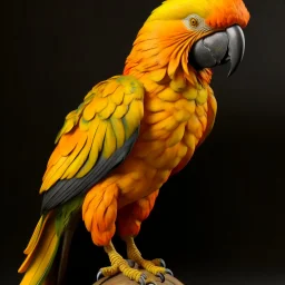 Neoclassicism realistic yellow orange cote d'azur parrot