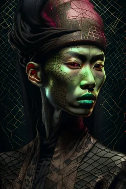 minimalism,amazingly beautiful surreal otherworldly fashion portrait,abstract painting of black and dark warm subtle colors with a subtle spray of gold,filled with a unique pattern of shapes and colors,dark patchwork background,Miki Asai Macro photography,hyper detailed,trending on artstation,sharp focus,studio photo,intricate details,highly detailed,by greg rutkowski