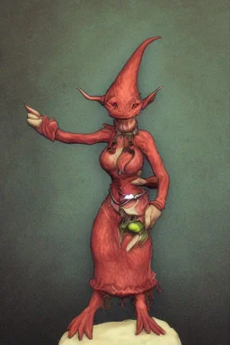 Portrait lady, full body shot, full-color medium shot goblincore