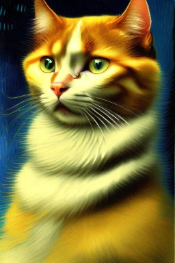 Portrait of a cat by Van Gogh