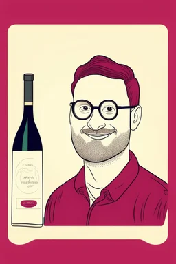 a wine lable of a software developer portriat