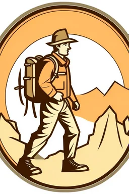 adventurer explorer clip art simple two,tone