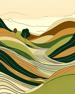 Land Scape Design with Streamlined Simple Curved Abstract Inspired by Hand Strings