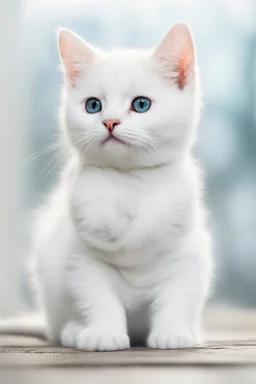 a white cute cat