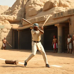 Baseball batting practice in ancient Egypt