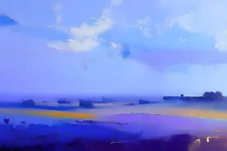 Leicestershire landscape, style of Peter wileman