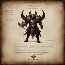 A document showing a super powerful demonic espadon Warhammer of incomprehensible power.