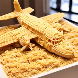 An aircraft made out of pasta.