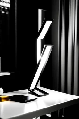 gaming table lamp inspired by sword, modern design, black and white color