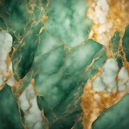 Hyper Realistic golden & green marble texture with rustic background & vignette effect