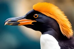 Composite(lion’s mane, rock hopper penguin), insanely photorealistic, creative combination