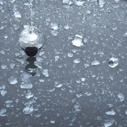 bell, reflection, ice crystals