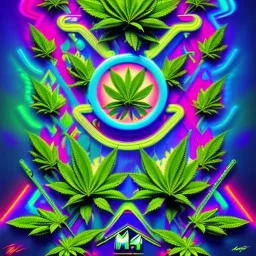 Marijuana, splash color, bright colors, neon, Psychedelic, detail, 8k, bright light, surreal