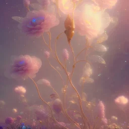 subtle transparent fairy flower in a galactic ambiance, delicate colors, in the foreground, full of details, smooth，soft light atmosphere, light effect，vaporwave colorful, concept art, smooth, extremely sharp detail, finely tuned detail, ultra high definition, 8 k, unreal engine 5, ultra sharp focus