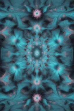 surreal cyan bright holy flower