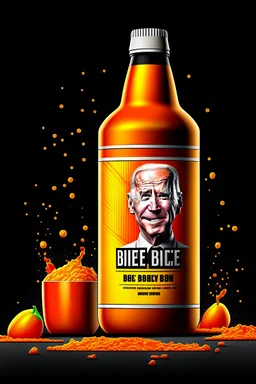 brand campaign for a new drink with orange and chili flavour with a Joe biden style