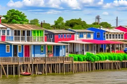 A new orleans style port city on a river delta