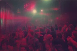 photorealism, 1980s west berlin disco scene, sound, intricate, sharp focus, 8k, hdr, uhd, fine shaded shadows, painting by dan witz