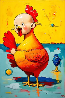 chicken little and space Caillou; surrealism; fauvism; dada; surrealism, optical art; Ilya Bolotowsky