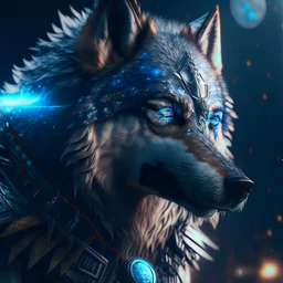 Wolf humanoide mutante arte digital 8k