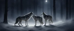 In the quiet of the night, two wolves call to me from the deep One honest, one commercial, they dance in shadows where secrets keep Ethereal whispers echo soft, guiding my thoughts through the stars Drifting on waves of melody, I wander beneath the cosmic bars [Chorus] Harmony's found in the silence within Where the honest wolf reveals the truth from the din