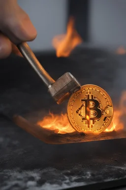 a branding iron has just burned a Bitcoin logo into the skin of a man. The mark is on the mans back and It is still hot and steam can be seen from the burn mark. Super realistic, dramatic, 8k