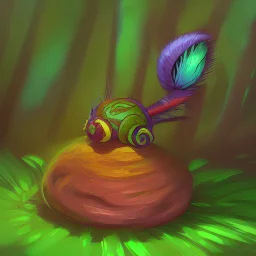 Fuzzy cute psychedelic caterpillar sitting on a forest floor mushroom, hyper realistic. psychedelic, baroque, photorealistic