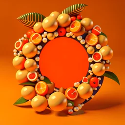 3D illustration of Hawaii wreath of decorations with small coconuts and a cute cocktail umbrellas a light orange background, illustration, smooth 3d digital art, exquisite thee-dimensional rendering, 4K, blender, c4d, octane render , disney style 3d light, Zbrush sculpt, concept art, Zbrush high detail, pinterest Creature Zbrush HD sculpt, neutral lighting, 8k detail