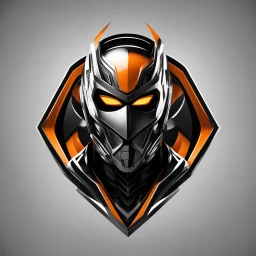 Front logo. 3D. Black, orange and white palette Dragman in artistic style