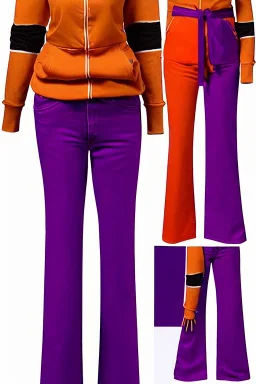 year 1999 women fashion low waist light trousers, t-shirt that has a new kind of hoodie with high tippet, which turns down along zipper! Colors: all denim colors, purple, khaki, lilac, plum, orange, terracotta, red, pink, dark blue, beige. Patterns: lynx, balls, stripes. lynx belt. starling or owl prints. Women models. Missy Elliot, Sandra Bullock, Milla Jovovich, Big tennis shoes on. Latex, denim and leather. Hat with a visor, integrated to AKG-style headphones.