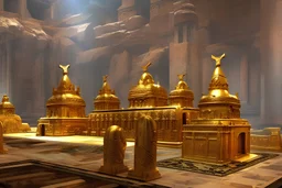 Tombs of kings of ancient civilization, many golden objects. pomp A huge splendor is the ancient Tomb of Kings in the depths of the earthTemple of the goddess Venus, where Amazon women guard the magnificent huge hall, some armed.