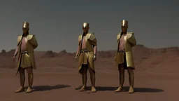 Pharaoh soldiers emerge from inside leather bags