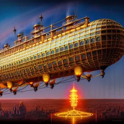 fullbody Drawing of 'sketch of Steampunk Airship',intricate detail,andrea bonelli,Kilian Eng,Ohrai,evan lee,Aleksandr Sidelnikov,KyuYong Eom,three quarters frontal aerial view,toned colors,16k