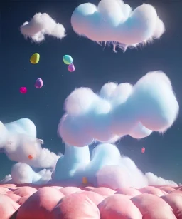 Ultra realistic speed clouds sky scene, wide angle view, sweet childs falling down, inflatable color clothing, free jumping flying, many trinkets, hair monster, many jelly beans, balls, color smoke, smile, happy, circus style, extreme, wind, clouds sea, 20,000 feet altitude, stratosphere, soft color, highly detailed, unreal engine 5, ray tracing, RTX, lumen lighting, ultra detail, volumetric lighting, 3d, finely drawn, high definition, high resolution.