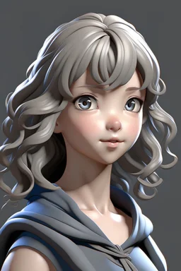 anime girl 3d scaling curl