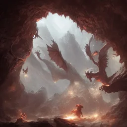 Dragon dans une caverne par Greg Rutkowski