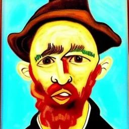 retrato de una hombre llamado Jacobo con el estilo de Vincent van Gogh