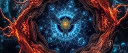 abraxas in the 4 dimensional fish eye web