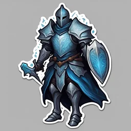 Frostrune Knight in sticker biomorphic art style