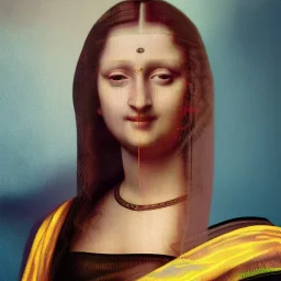 Monalisa wearing a saree, hyper realistic photograph