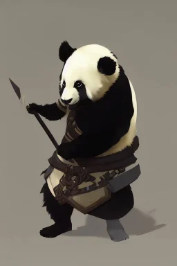 Panda in samurai armour