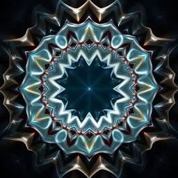Mesmerizing abstract 3d visual, recursive Symmetrical structure of flowing translucent shapes, centered, soft aesthetic, negetive space.galaxsy background