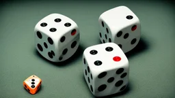 pair of dice on a pool table