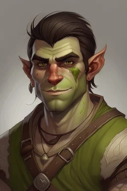 teen handsome half orc man