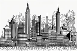 newyork graphic line drawing